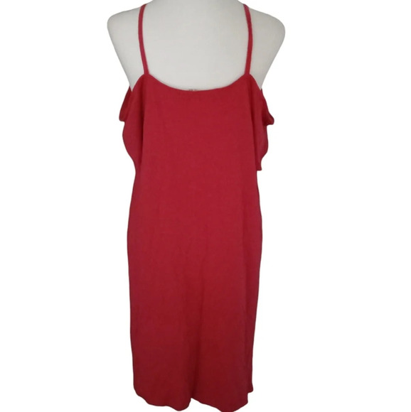 Michael Stars Pink Crochet Neckline Off Shoulder Knee Length Dress Size Medium - Picture 4 of 6